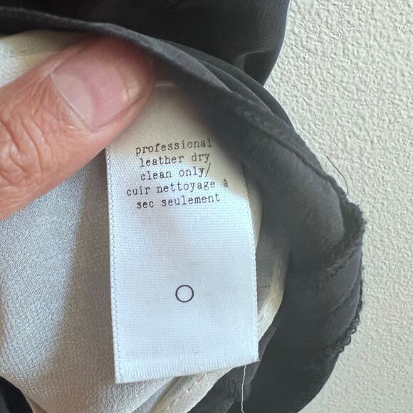 Rag & Bone Silk Round Neck Lace Leather Sleeveless Black Career Top Women's M - Picture 7 of 8